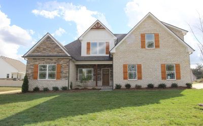 Exterior Of The Elizabeth Plan Custom Home With Brick And Stone